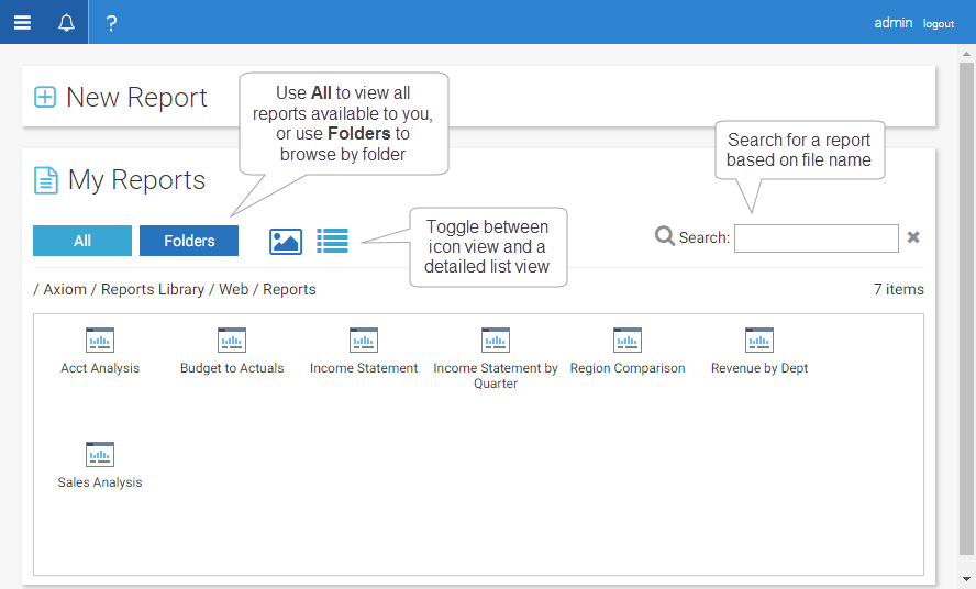 Create and view web reports