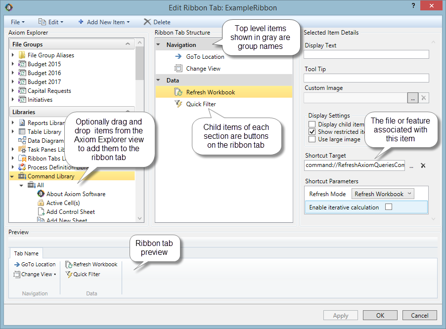 Advance Ribbon Script Ribbon editor