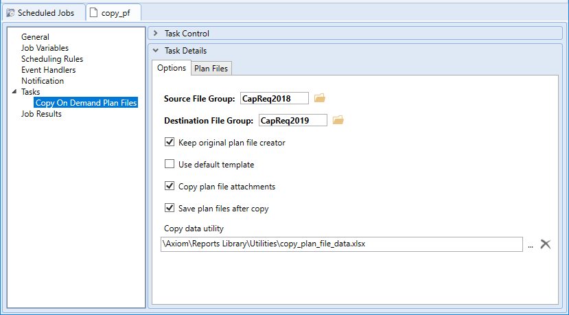 New task to copy plan files