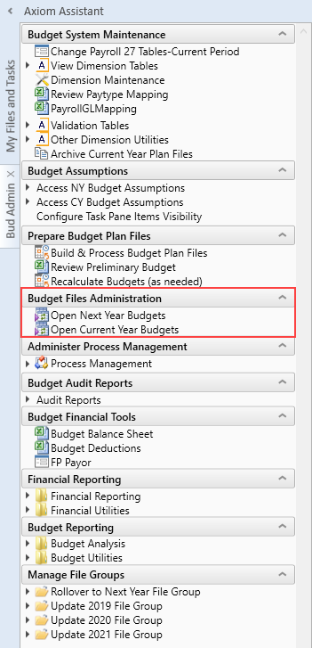 Using budget plan files