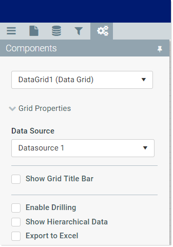 Data Grid component for web reports