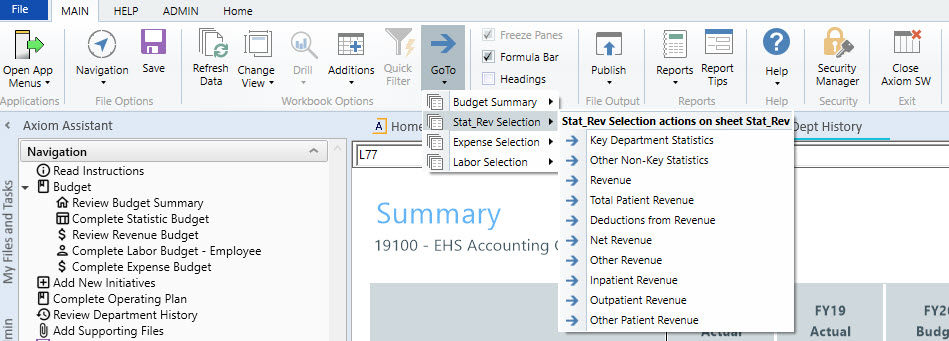 GoTo Drop-Down Menu