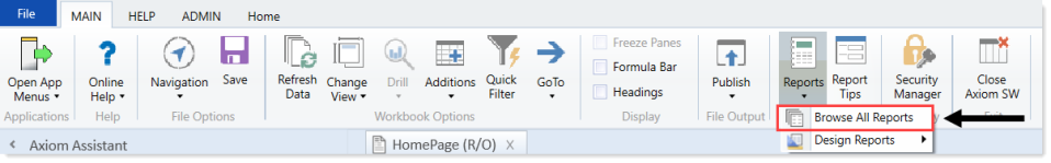 Browsing the Report Library