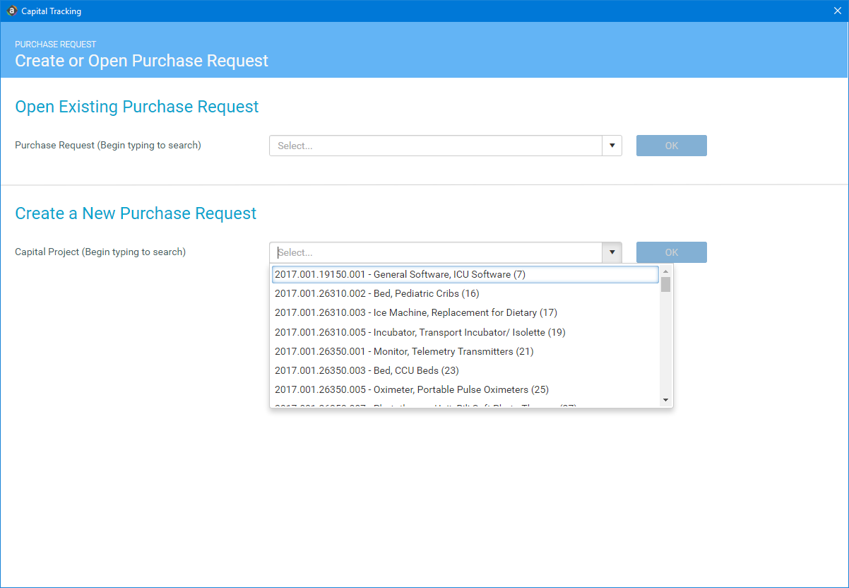 Creating a purchase request