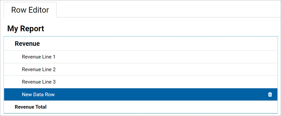 Using the Row Editor