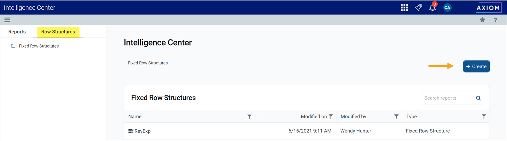 Managing fixed row structures for web reports