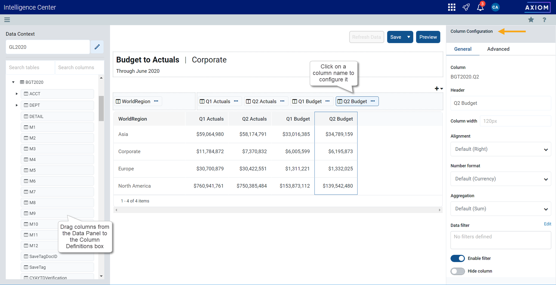 Creating new web reports