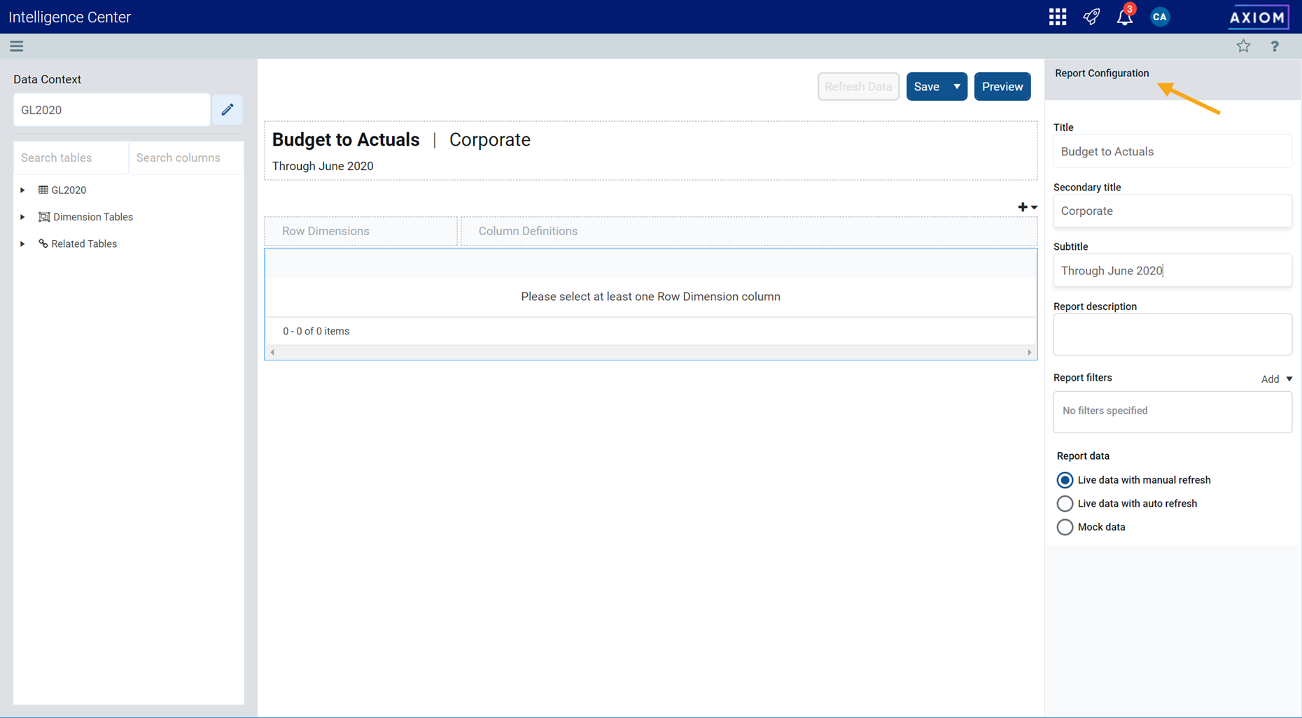 Creating new web reports