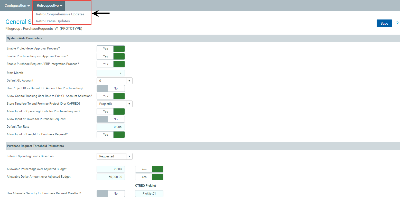Configuring Purchase Request Assumptions and Drivers