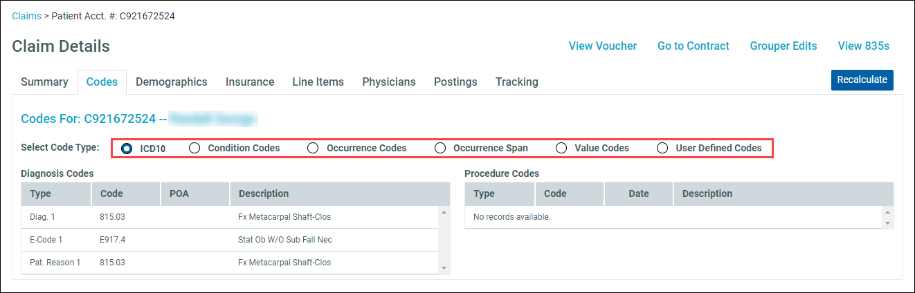 View claim details