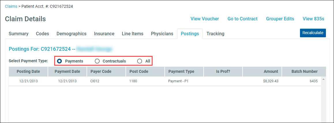 View claim details