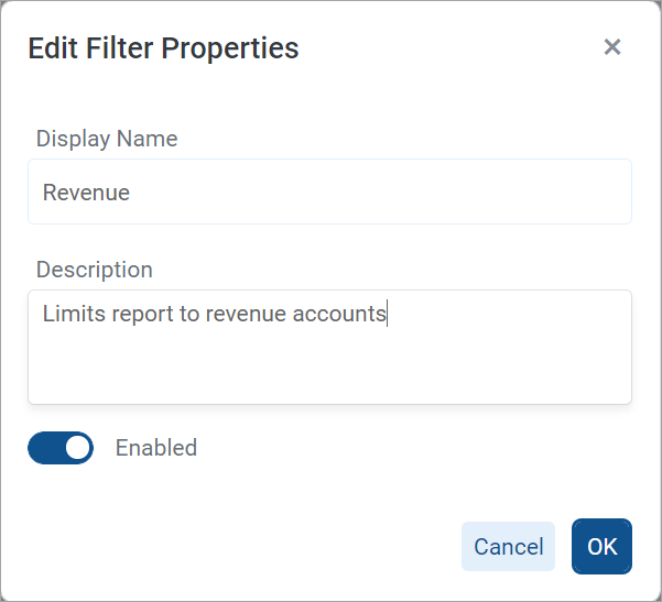 Defining report-level data filters for a web report