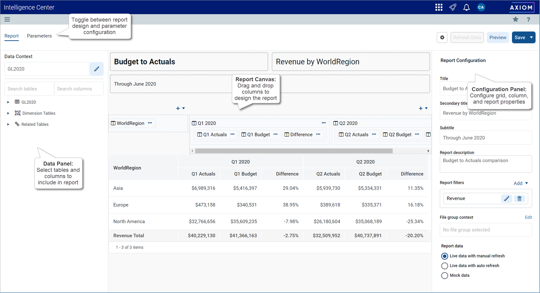 Using the Report Builder