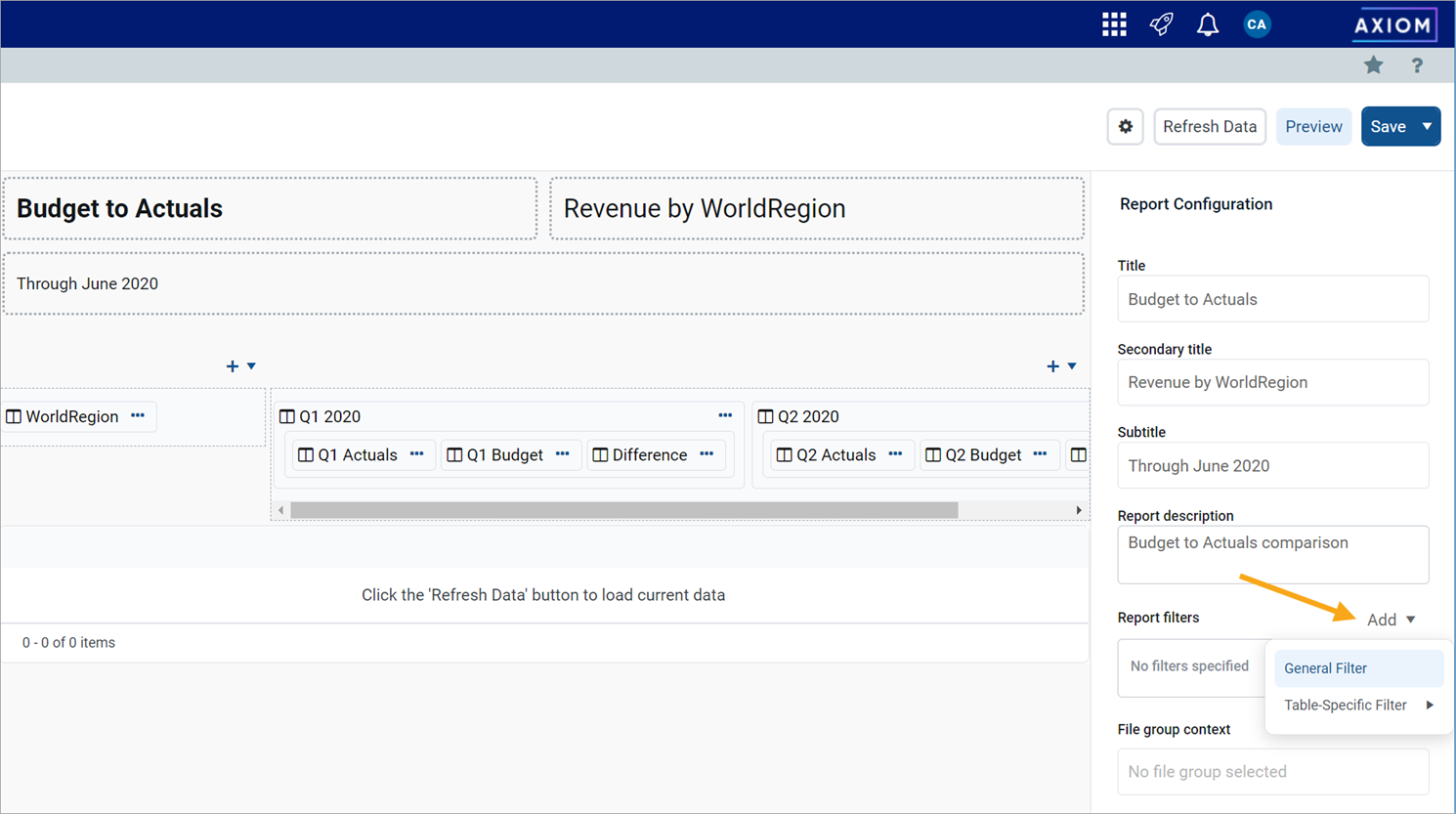 Reporting Data Filtering Library Defining report-level data filters for a web report