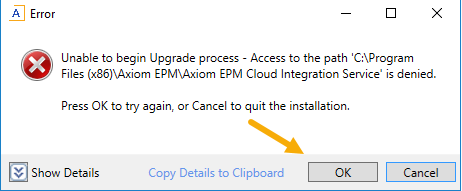 Cloud Integration Service stops working after Axiom upgrade