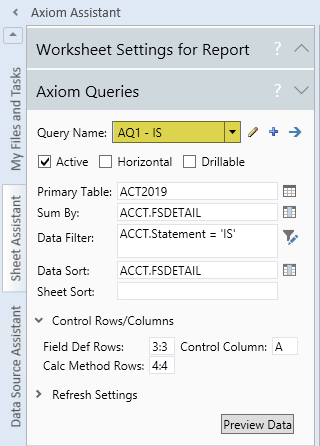 DataTableStreamException error when running an Axiom query