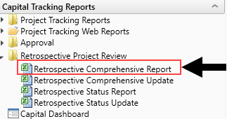 Running the Retrospective Comprehensive report