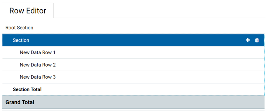Managing fixed row structures for web reports