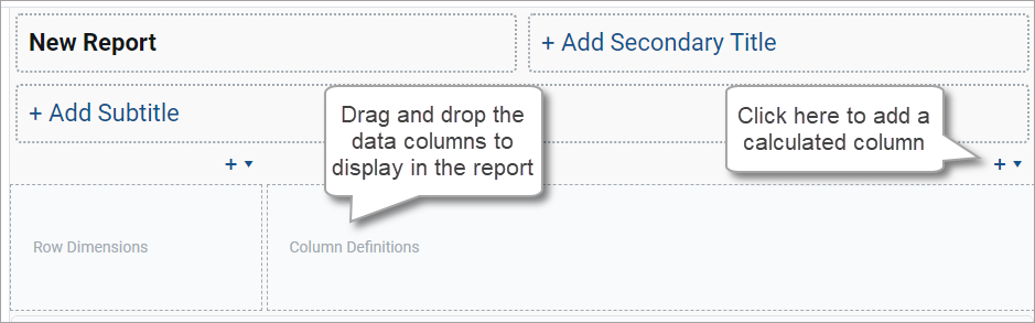 Adding data columns and calculated columns to a web report