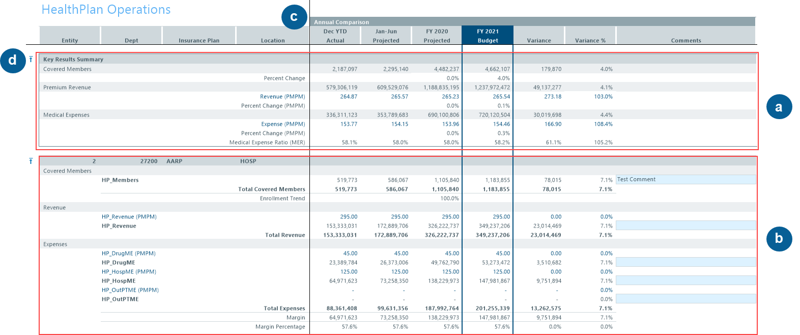 Budgeting health plans