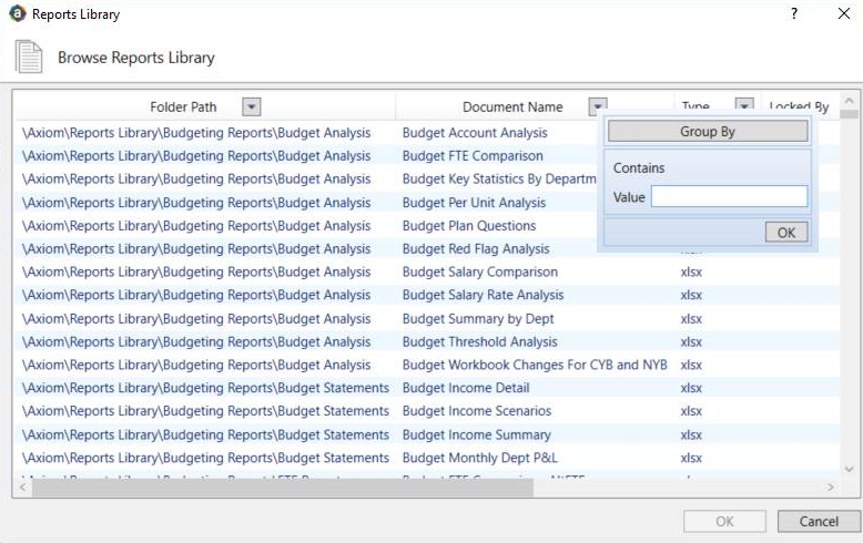Open Finding Report Browsing the Report Library