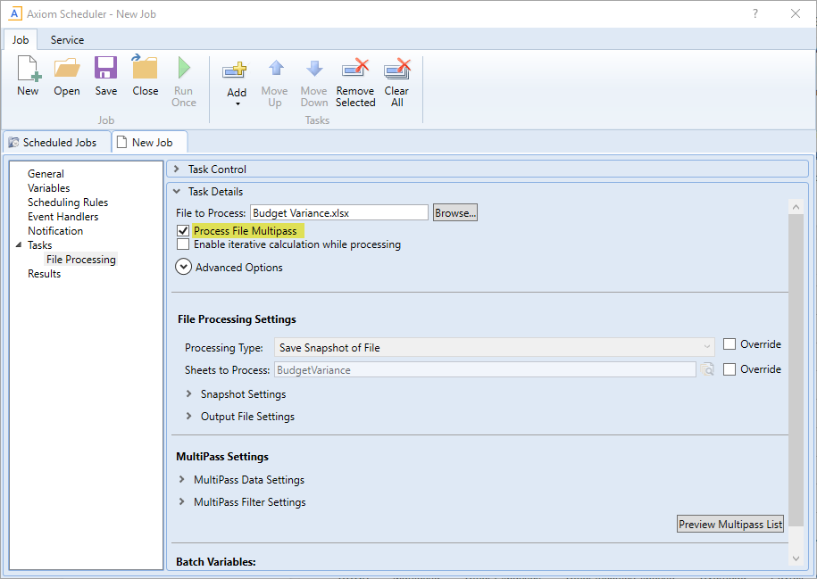 File processing using Scheduler