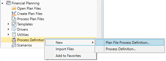 Creating plan file processes for a file group