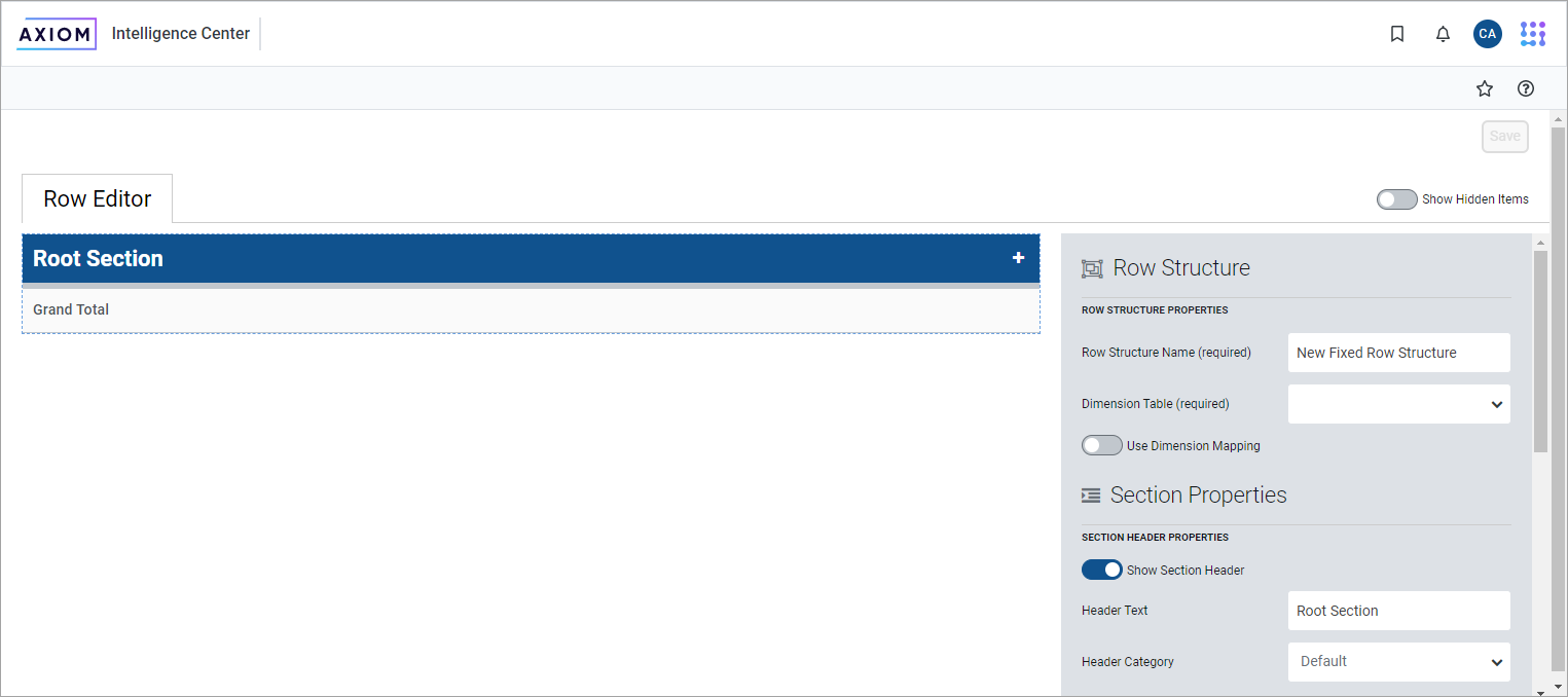 Row Structure Managing fixed row structures for web reports
