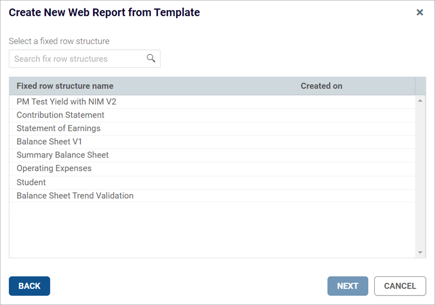 Creating new web reports from template