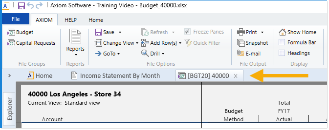 Axiom file tabs